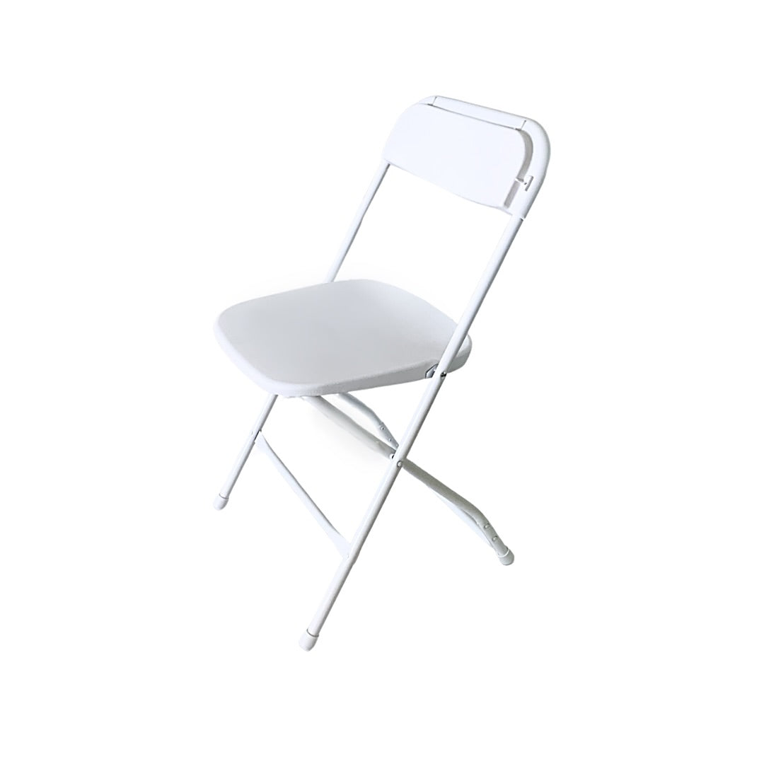 White Frame Folding Chair Wedding Rental Brantford